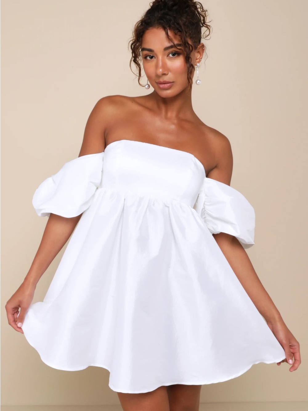 Lulu's Strapless Cream Dress